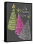 Christmas Glitter Trees-Cyndi Lou-Framed Stretched Canvas