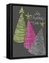 Christmas Glitter Trees-Cyndi Lou-Framed Stretched Canvas