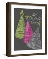 Christmas Glitter Trees-Cyndi Lou-Framed Giclee Print