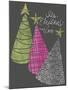 Christmas Glitter Trees-Cyndi Lou-Mounted Giclee Print