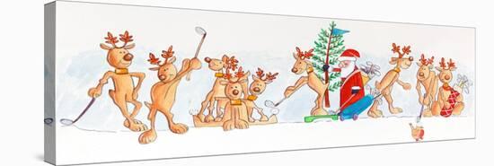 Christmas Golfers-Tony Todd-Stretched Canvas