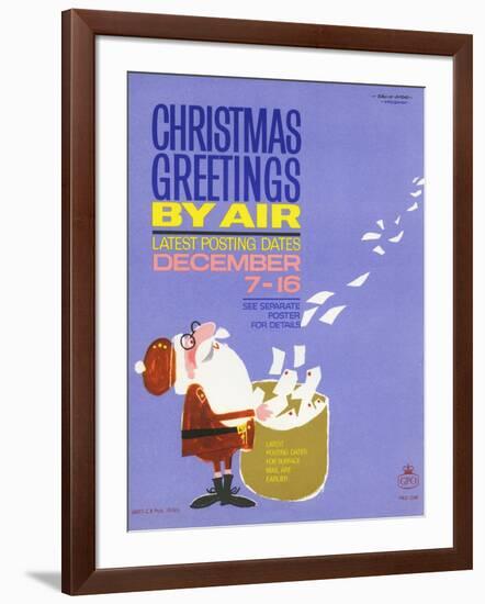 Christmas Greetings by Air, Latest Posting Dates December 7-16-David Judd-Vaughan-Framed Art Print