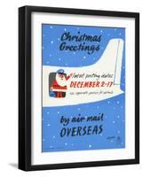 Christmas Greetings by Air Mail Overseas, Latest Posting Dates December 2-17-Edgell-Framed Art Print