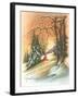 Christmas Greetings, Cabin in Snow-null-Framed Art Print