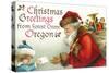 Christmas Greetings from Forest Grove, Oregon - Santa Getting Letter-Lantern Press-Stretched Canvas