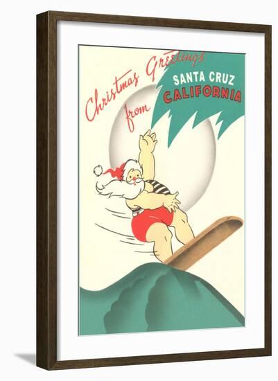 Christmas Greetings from Santa Cruz, California-null-Framed Art Print