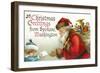 Christmas Greetings from Spokane, Washington - Santa Getting Letter-Lantern Press-Framed Art Print