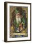 Christmas Greetings Postcard with Father Christmas-null-Framed Giclee Print