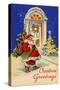 Christmas Greetings-Curt Teich & Company-Stretched Canvas