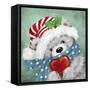 Christmas Grey Bear-MAKIKO-Framed Stretched Canvas