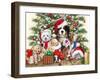 Christmas Happy Dogs-MAKIKO-Framed Giclee Print