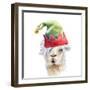 Christmas Hat Llama-Lanie Loreth-Framed Art Print