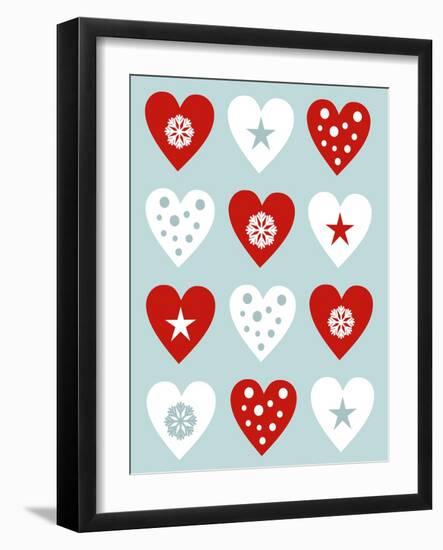 Christmas Hearts-Carla Martell-Framed Premium Giclee Print