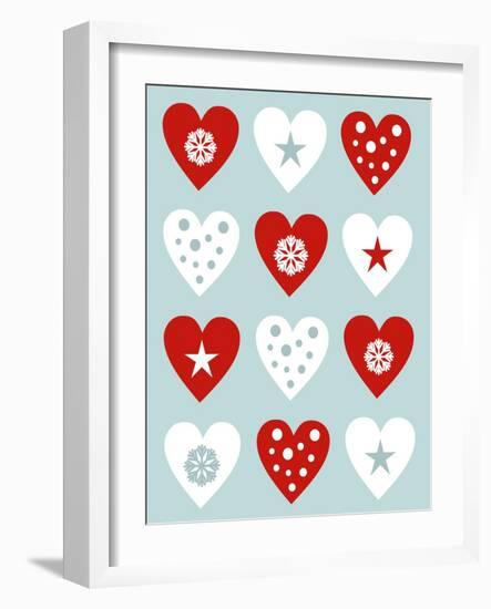 Christmas Hearts-Carla Martell-Framed Premium Giclee Print