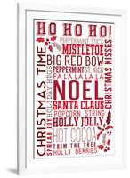 Christmas - Ho Ho Ho - Typography-Lantern Press-Framed Art Print