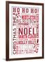 Christmas - Ho Ho Ho - Typography-Lantern Press-Framed Art Print