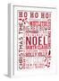 Christmas - Ho Ho Ho - Typography-Lantern Press-Framed Art Print