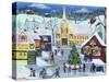 Christmas Holiday Shopping Village-Cheryl Bartley-Stretched Canvas