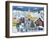Christmas Holiday Shopping Village-Cheryl Bartley-Framed Giclee Print