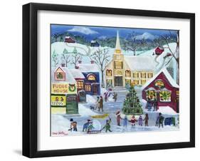 Christmas Holiday Shopping Village-Cheryl Bartley-Framed Giclee Print