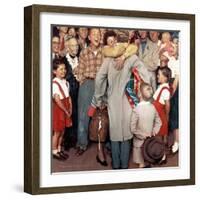 "Christmas Homecoming", December 25,1948-Norman Rockwell-Framed Giclee Print