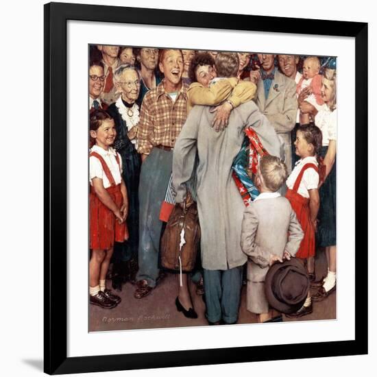 "Christmas Homecoming", December 25,1948-Norman Rockwell-Framed Giclee Print