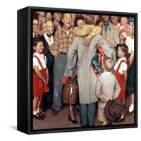 "Christmas Homecoming", December 25,1948-Norman Rockwell-Framed Stretched Canvas