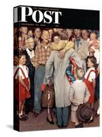 "Christmas Homecoming" Saturday Evening Post Cover, December 25,1948-Norman Rockwell-Stretched Canvas