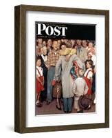 "Christmas Homecoming" Saturday Evening Post Cover, December 25,1948-Norman Rockwell-Framed Giclee Print