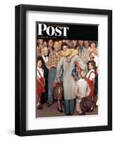 "Christmas Homecoming" Saturday Evening Post Cover, December 25,1948-Norman Rockwell-Framed Giclee Print