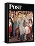 "Christmas Homecoming" Saturday Evening Post Cover, December 25,1948-Norman Rockwell-Framed Stretched Canvas
