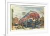 Christmas Homecoming, Train at Station-null-Framed Art Print