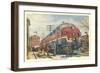 Christmas Homecoming, Train at Station-null-Framed Art Print