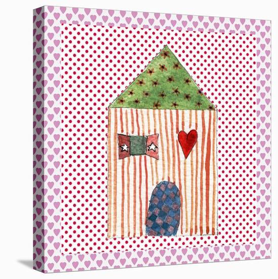 Christmas House-Effie Zafiropoulou-Stretched Canvas