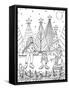 Christmas Iceskaters-KCDoodleArt-Framed Stretched Canvas