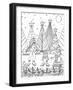 Christmas Iceskaters-KCDoodleArt-Framed Giclee Print