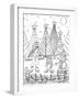 Christmas Iceskaters-KCDoodleArt-Framed Giclee Print