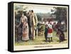 Christmas In Australia-Family With Kangaroos-E.K. Johnson-Framed Stretched Canvas