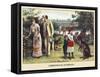 Christmas In Australia-Family With Kangaroos-E.K. Johnson-Framed Stretched Canvas