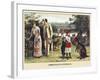 Christmas In Australia-Family With Kangaroos-E.K. Johnson-Framed Art Print