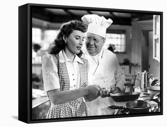 Christmas In Connecticut, Barbara Stanwyck, S.Z. Sakall, 1945-null-Framed Stretched Canvas