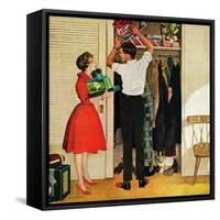 "Christmas in Hiding," December 10, 1960-George Hughes-Framed Stretched Canvas