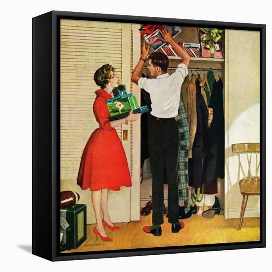 "Christmas in Hiding," December 10, 1960-George Hughes-Framed Stretched Canvas