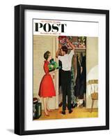 "Christmas in Hiding," Saturday Evening Post Cover, December 10, 1960-George Hughes-Framed Giclee Print