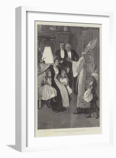Christmas in Holland, Arrival of St Nicholas, the Dutch Santa Claus-Gabriel Nicolet-Framed Giclee Print