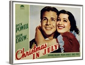 Christmas in July, Dick Powell, Ellen Drew, 1940-null-Framed Photo