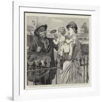 Christmas in Melbourne, a Chinese Pedlar Making Presents to His Customers-Robert Barnes-Framed Giclee Print