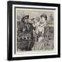 Christmas in Melbourne, a Chinese Pedlar Making Presents to His Customers-Robert Barnes-Framed Giclee Print