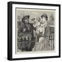 Christmas in Melbourne, a Chinese Pedlar Making Presents to His Customers-Robert Barnes-Framed Giclee Print