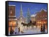 Christmas in Pleasantville-John Zaccheo-Framed Stretched Canvas